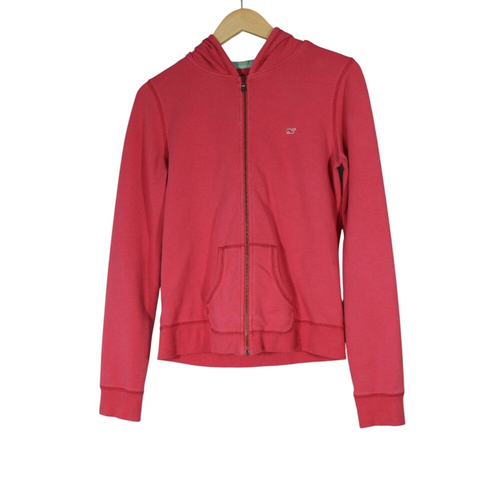 Vineyard Vines women's pink full zip terry knit hoodie sweatshirt XS